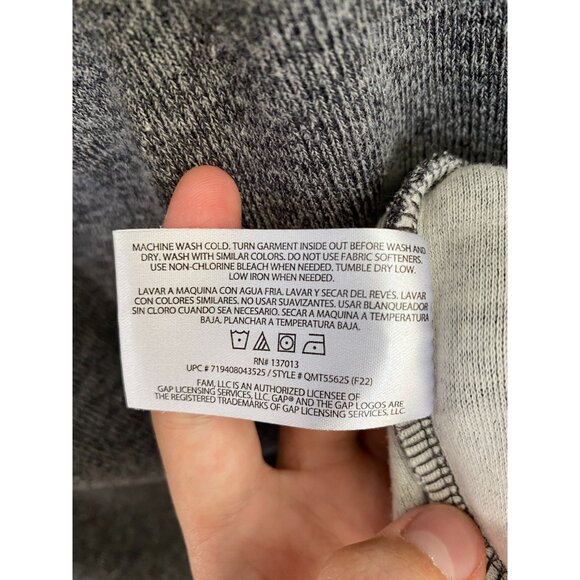 Gap Mens Gray Half-Zip Sweater Large Lightweight Cotton Pullover Casual Warm - Picture 6 of 7